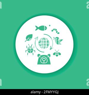 Biodiversity black glyph icon. Environmental protection. Sign for web page, app. UI UX GUI design element Stock Vector