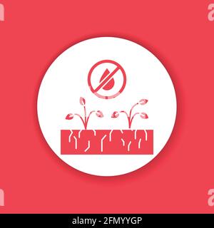 Drought land black glyph icon. Global warming. Environmental problems. Sign for web page, app. UI UX GUI design element. Stock Vector