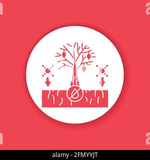 Soil pollution black glyph icon. Environmental problems. Sign for web page, app. UI UX GUI design element Stock Vector