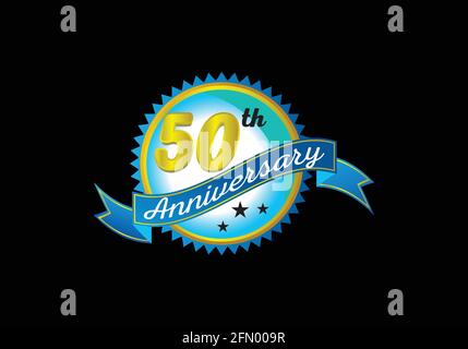 50th anniversary logo design vector template Stock Vector