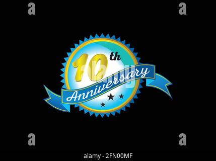 10th anniversary logo design vector template Stock Vector