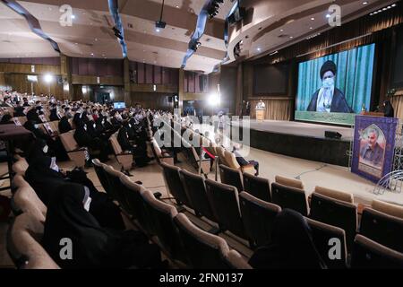 Tehran, Iran. 11th May, 2021. Iranian Supreme Leader Ayatollah ALI KHAMENI speaks during a visual meeting. According to the Iranian Supreme Leader official website, Khamenei urged all the nations in the world to condemn Israel brutal and cruel crime against Palestine. Credit: Iranian Supreme Leader'S Office/ZUMA Wire/Alamy Live News Stock Photo