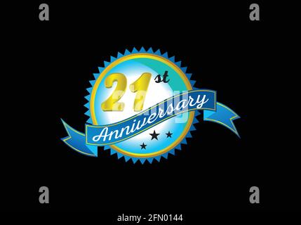 21st anniversary logo design vector template Stock Vector