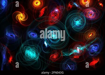 Galaxy Collection. Spiral galaxies background. Whirlpool galaxy, colliding galaxies. Large-scale structure of Multiple Galaxies in Deep Universe. Stock Photo