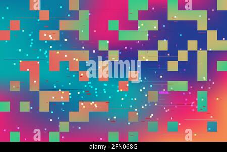 Glitch texture with color pixels. Futuristic video effect. Digital ...