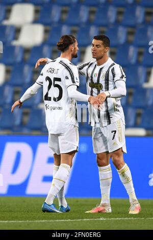 Adrien Rabiot of Juventus celebrating after a goal during the Italian serie  A, football match between