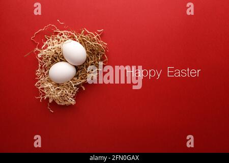 Easter card with the inscription happy Easter Stock Photo