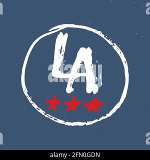 LA lettering, Los Angeles handwritten sign, Hand drawn grunge ...