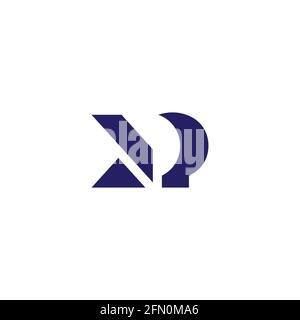 letter mp simple geometric design curve line logo vector Stock Vector