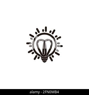 geometric light bulb wires rays decoration vector Stock Vector