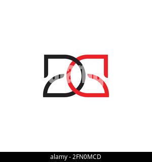 letter gg linked colorful geometric line logo vector Stock Vector