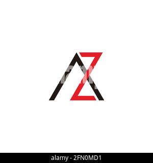 letter za simple colorful line geometric logo vector Stock Vector