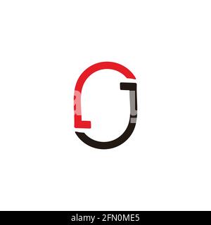 letter rj round motion geometric simple logo vector Stock Vector