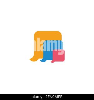 colorful bubbles talk square simple design vector Stock Vector