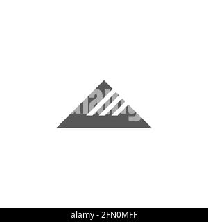 stripes triangle mountain simple geometric logo vector Stock Vector