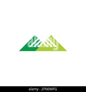 strip green mountain colorful design simple logo vector Stock Vector