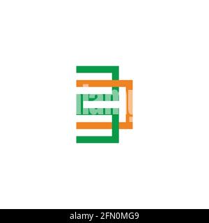abstract letter bc linked colorful geometric logo vector Stock Vector
