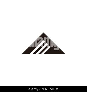 triangle stripes mountain simple black logo vector Stock Vector