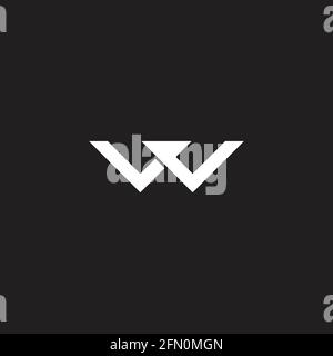 letter vw simple linked line geometric logo vector Stock Vector