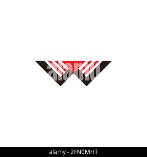 letter w triangle colorful geometric simple logo vector Stock Vector