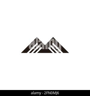 mountain stripes letter m simple geometric logo vector Stock Vector