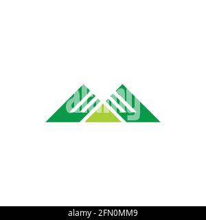 green mountain stripes triangle geometric logo vector Stock Vector