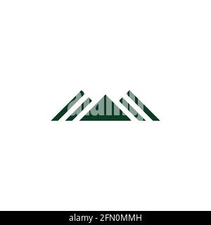 stripes triangle mountain silhouette shadow logo vector Stock Vector