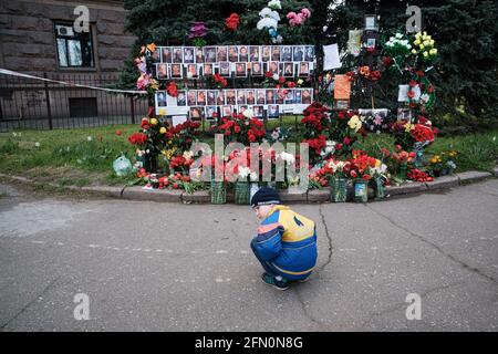 Pictures of the victims of the 2014 Odessa massacre seen on a wall near ...