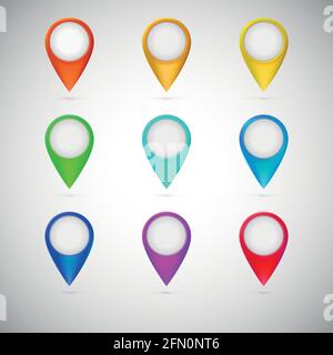 Set of map pointers Stock Vector