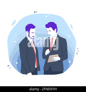 Business Group Meeting Discussion Strategy Working Concept Modern Flat Illustration Vector Stock Vector
