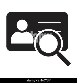 Identification card scan icon vector  search ID card icon for graphic design, logo, web site, social media, mobile app, ui Stock Vector