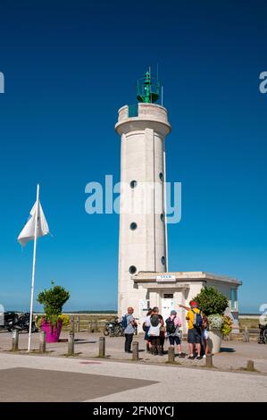 Le Hourdel lighthouse, Bay of Somme, Cayeux-sur-Mer, Somme (80), Hauts-de-France region, France Stock Photo