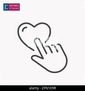 Charity line icon. Editable stroke. Vector illustration. Stock Vector