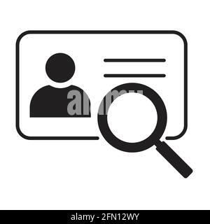 Identification card scan icon vector search ID card icon for graphic design, logo, web site, social media, mobile app, ui Stock Vector