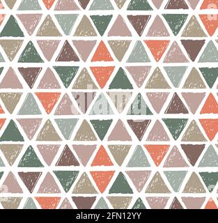 Triangle hand made seamless pattern. Vector illustration Stock Vector