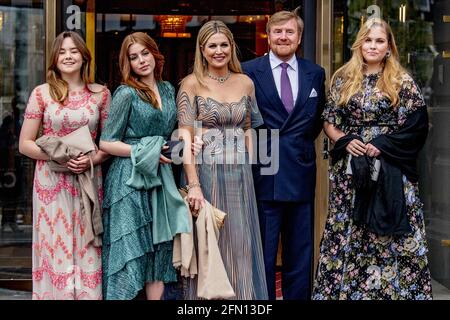 Amsterdam, Netherlands. 12th May, 2021. Princess Ariane, Princess Alexia, Queen Maxima, King Willem-Alexander and Princess Amalia of the Netherlands attending the concert Queen Maxima a life full of Music on the occasion of her 50th birthday in theater Carre on May 12, 2021 in Amsterdam, Netherlands. Photo by Robin Utrecht/ABACAPRESS.COM Credit: Abaca Press/Alamy Live News Stock Photo