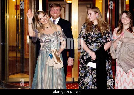 Amsterdam, Netherlands. 12th May, 2021. Queen Maxima, King Willem-Alexander, Princess Amalia and Princess Ariane of the Netherlands attending the concert Queen Maxima a life full of Music on the occasion of her 50th birthday in theater Carre on May 12, 2021 in Amsterdam, Netherlands. Photo by Robin Utrecht/ABACAPRESS.COM Credit: Abaca Press/Alamy Live News Stock Photo