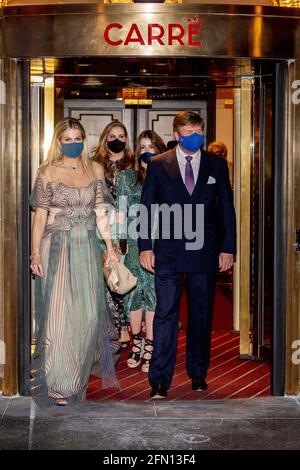 Amsterdam, Netherlands. 12th May, 2021. Queen Maxima, Princess Amalia, Princess Alexia and King Willem-Alexander of the Netherlands attending the concert Queen Maxima a life full of Music on the occasion of her 50th birthday in theater Carre on May 12, 2021 in Amsterdam, Netherlands. Photo by Robin Utrecht/ABACAPRESS.COM Credit: Abaca Press/Alamy Live News Stock Photo