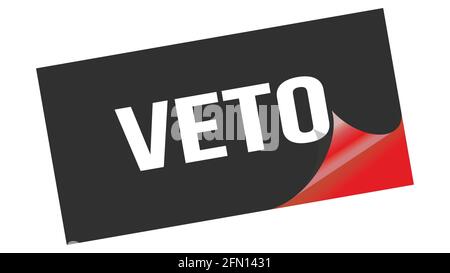 VETO text written on black red sticker stamp. Stock Photo