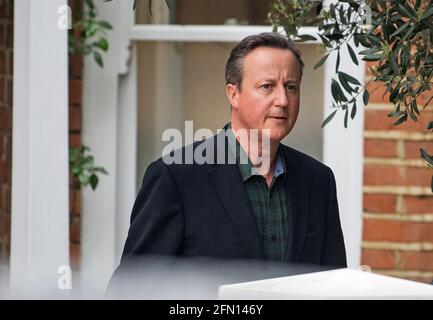 London, UK. 13th May, 2021. Former British Prime Minister DAVID CAMERON is seen at his London home. David Cameron is due to give evidence to a treasury select committee later in relation to his lobbying of Ministers for the now collapsed Greensill Capital group. Photo credit: Ben Cawthra/Sipa USA **NO UK SALES** Credit: Sipa USA/Alamy Live News Stock Photo