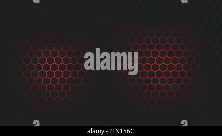 Black and red 3D hexagons Stock Vector