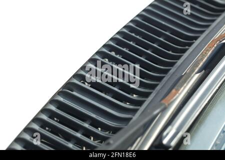 air intake grille on the body of a retro car Stock Photo