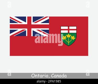 Ontario Canada Flag. Canadian Province Banner. Flag of ON, CA. EPS Vector Illustration. Stock Vector