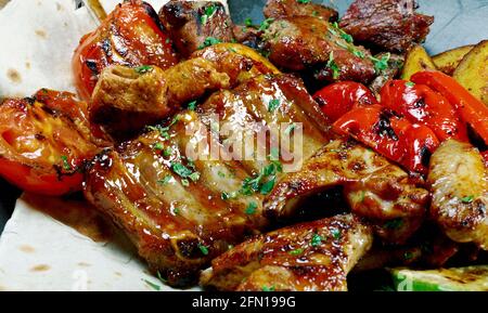Omani Shuwap - slow-cooked marinated lamb or goat. Stock Photo
