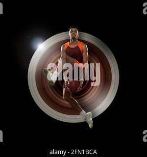 Abstract desing, concept of sport, action, motion in sport Stock Photo