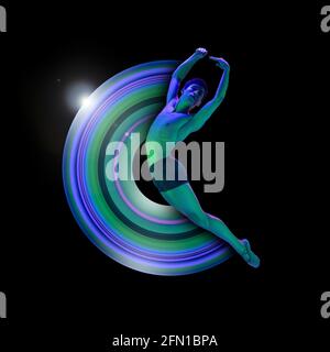 Abstract desing, concept of sport, action, motion in sport Stock Photo