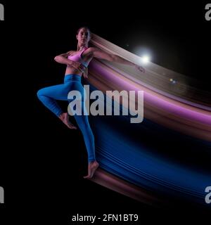 Abstract desing, concept of sport, action, motion in sport Stock Photo