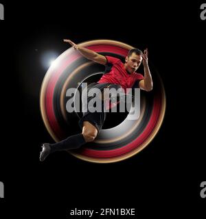 Abstract desing, concept of sport, action, motion in sport Stock Photo