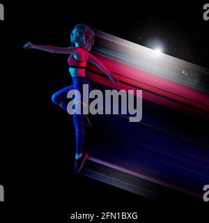 Abstract desing, concept of sport, action, motion in sport Stock Photo