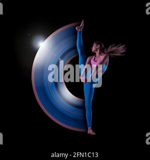 Abstract desing, concept of sport, action, motion in sport Stock Photo